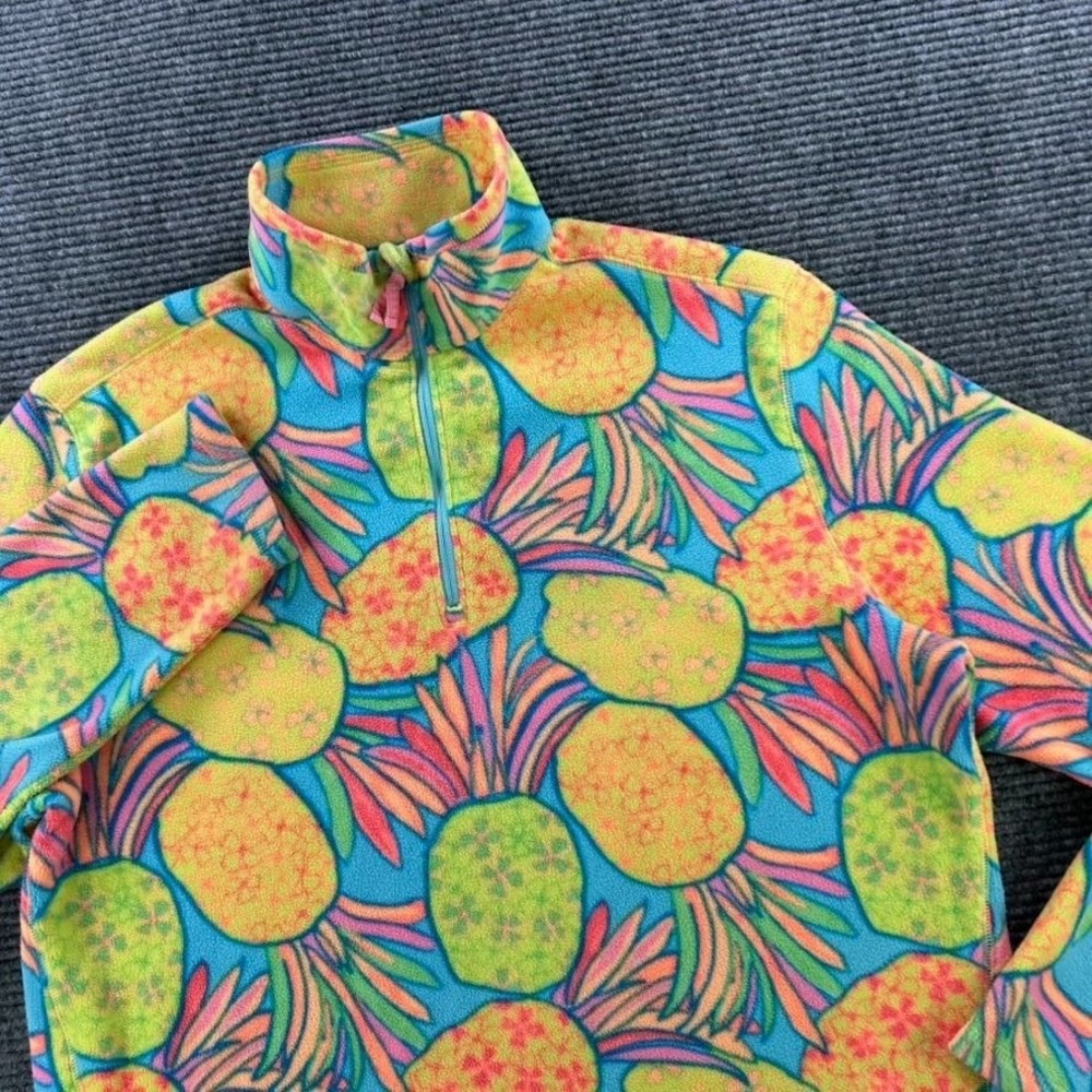 Chubbies The Warmya‎ Colada Pineapple Fleece 1/4 Zip Pullover Fleece Mens Large